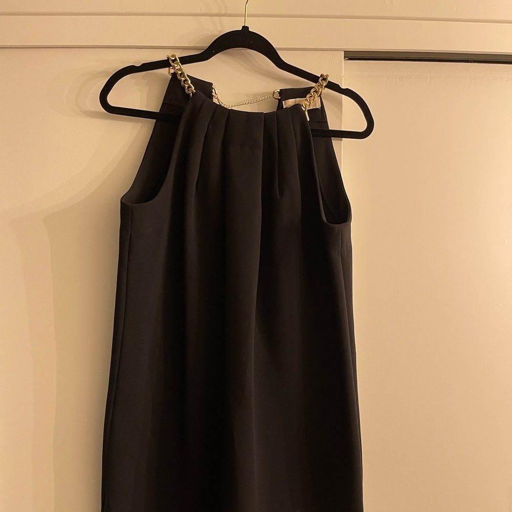 Michael Kors chain neck halter dress in black